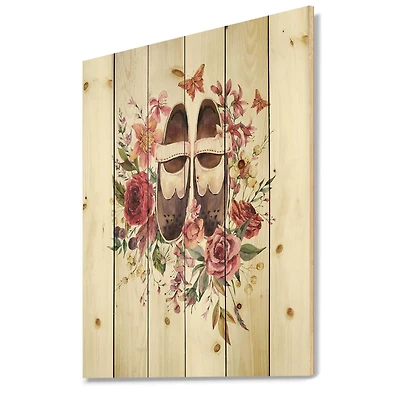 Designart - Vintage Oxford Shoes With Wildflowers