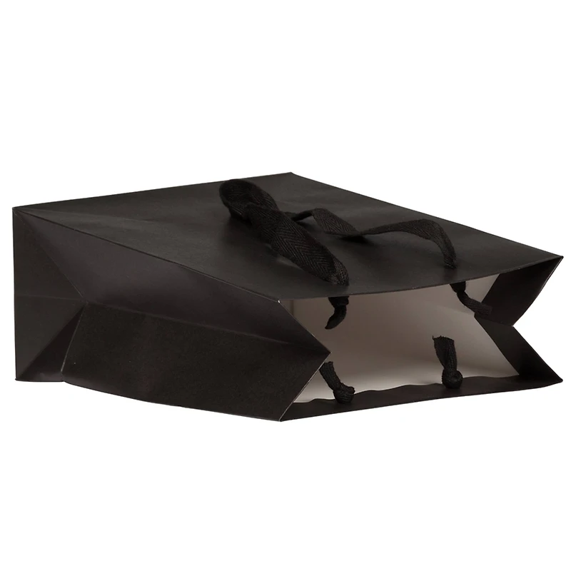 JAM Paper Medium Black Matte Heavy Duty Kraft Gift Bags, 3ct.