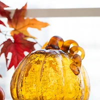 Glitzhome® Crackle Glass Pumpkin