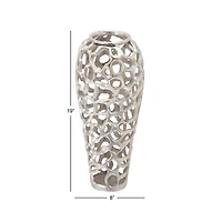Silver Aluminum Contemporary Vase