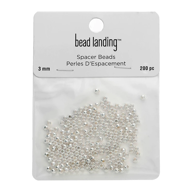 12 Packs: 200 ct. (2,400 total) 3mm Spacer Beads by Bead Landing™