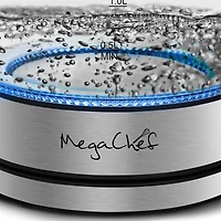 MegaChef 1.8L Cordless Glass & Stainless Steel Electric Tea Kettle with Tea Infuser