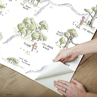 RoomMates Winnie The Pooh 100 Acre Wood Map Peel & Stick Wallpaper