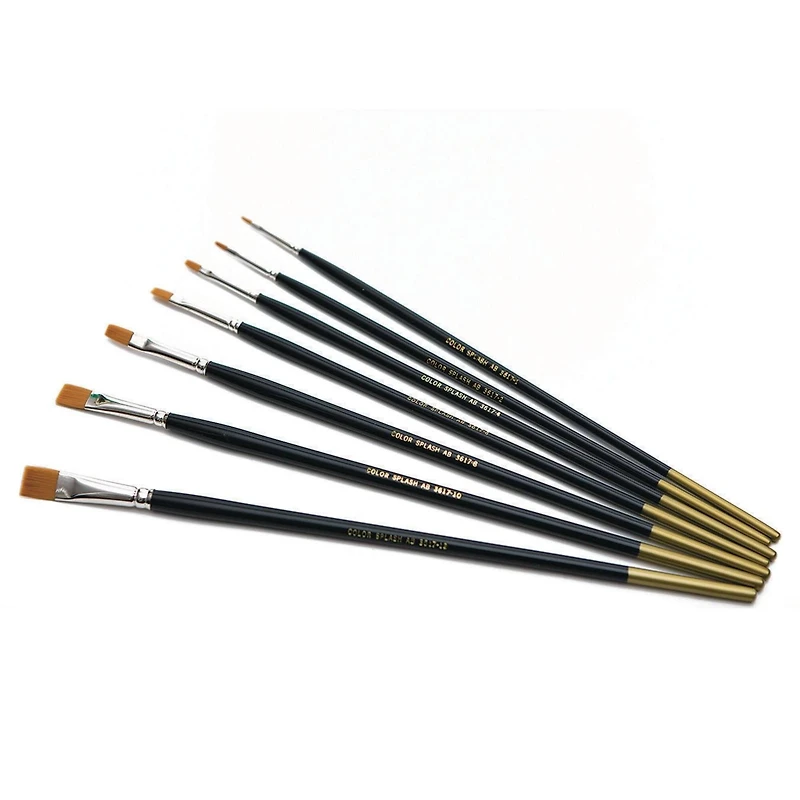 S&S Worldwide® Black Taklon Bright 7 Piece Brush Set