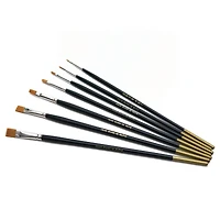 S&S Worldwide® Black Taklon Bright 7 Piece Brush Set