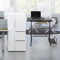 Mind Reader Black Mobile Sitting or Standing Desk