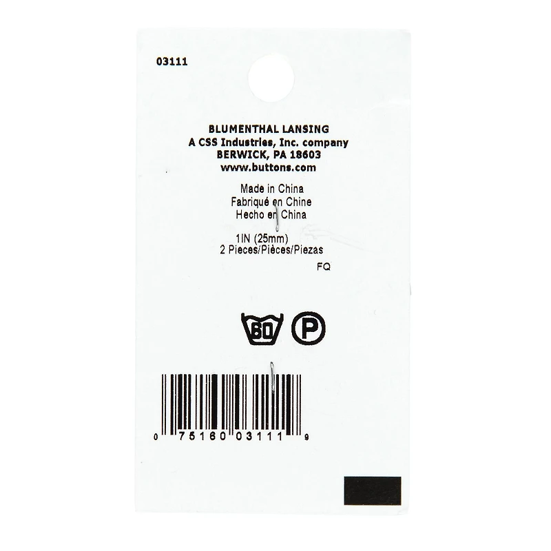 LaMode® 1" Beige & Stripe 4-Hole Buttons, 2ct.