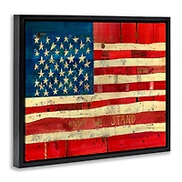 Stupell Industries United We Stand Independence Day Festive American Flag Floater Framed Art