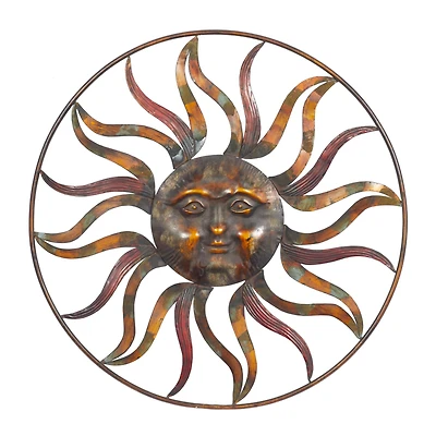 36" Rustic Sun Outdoor Wall Décor