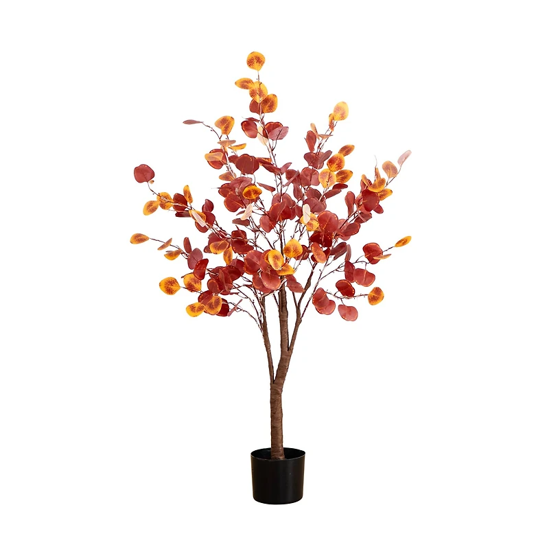 4ft. Pre-Lit LED Autumn Eucalyptus Artificial Fall Tree