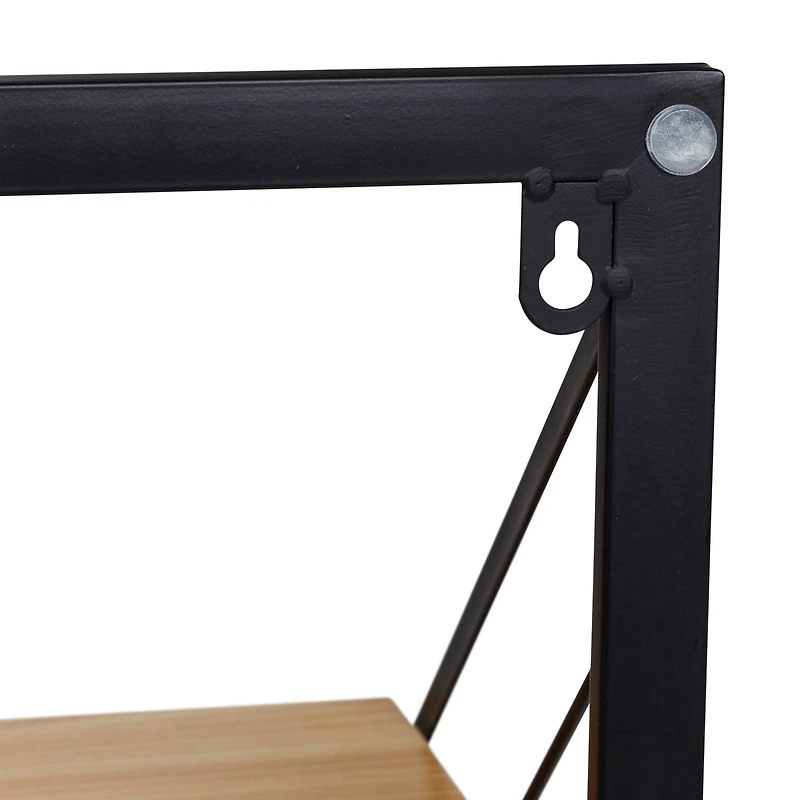 Honey Can Do Black & Maple Wall Mounted Drying Rack with Shelf