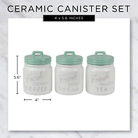 DII® 5.6" Aqua Ceramic Jar Canister Set, 3ct.