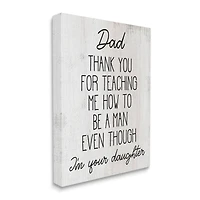 Stupell Industries Dad Thank You Phrase Family Daughter Humor Canvas Wall Art