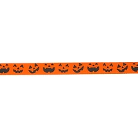 3/8" x 4yd. Orange Laughing Jack-o'-Lanterns Ribbon by Celebrate It® Halloween
