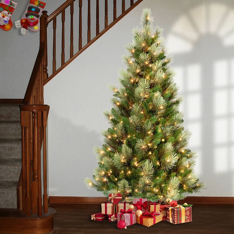 6ft. Pre-Lit Charleston Pine Artificial Christmas Tree, Clear Lights