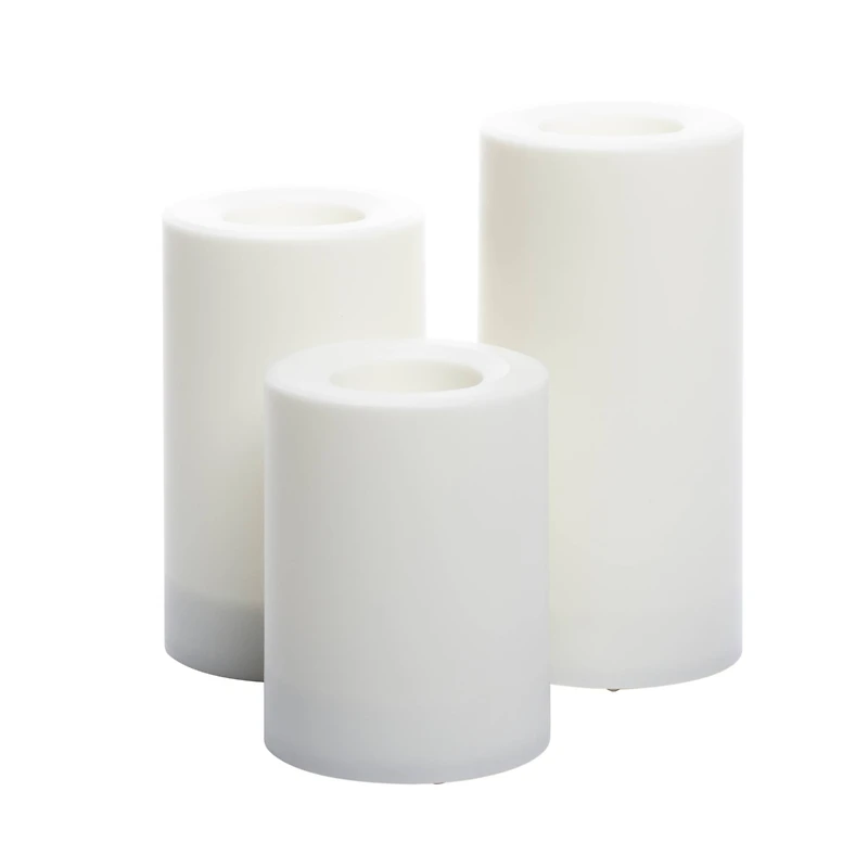 6 Packs: 3 ct. (18 total) White LED Pillar Candles by Ashland®