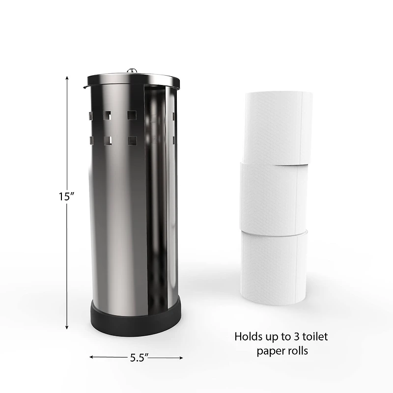 Hastings Home Chrome Toilet Paper Holder Canister