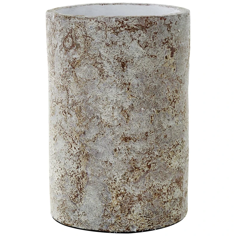 12" Brown Ceramic Wide Textured Vase