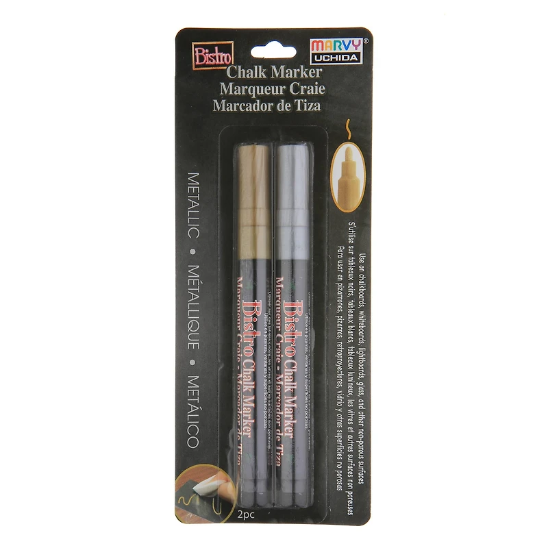 12 Packs: 2 ct. (24 total) Marvy® Uchida Bistro Fine Point Metallic Chalk Markers
