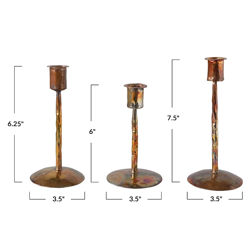 Hello Honey® Traditional Copper Taper Candleholder Set