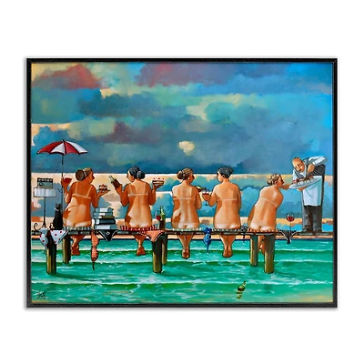 Stupell Industries Women on Dock with Tan Lines Framed Giclee Art