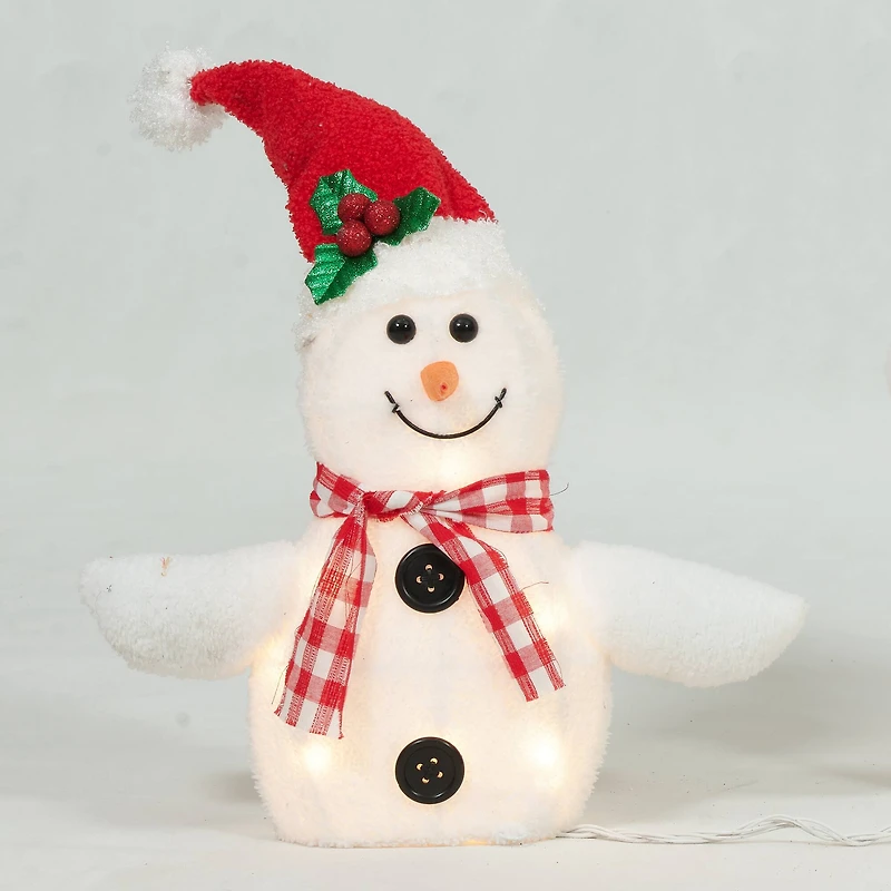 3-Piece Plush Snowman Family Sculpture Set