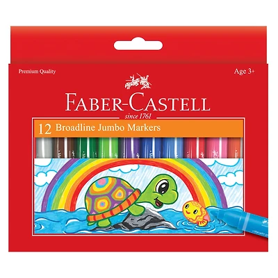 Faber-Castell 12 Color Broadline Jumbo Markers