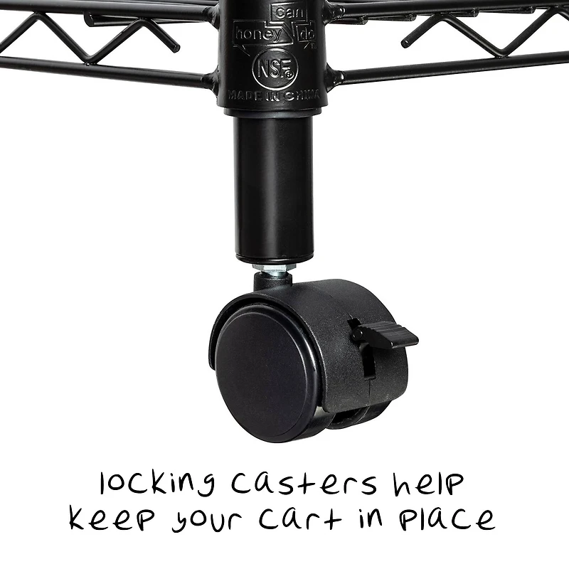 Honey Can Do Black Media Cart