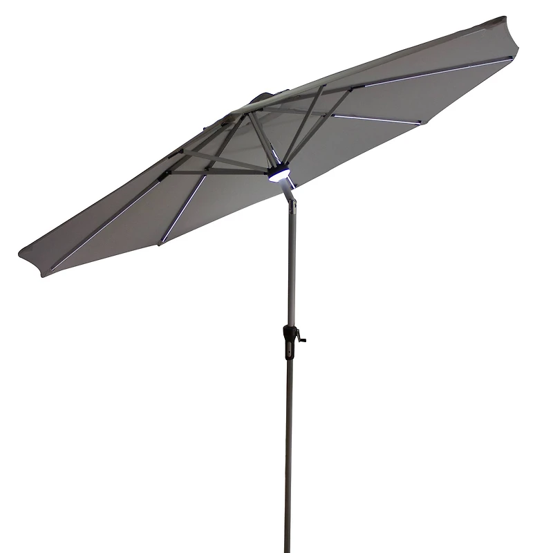 9ft. Solar Lighted Outdoor Patio Market Umbrella