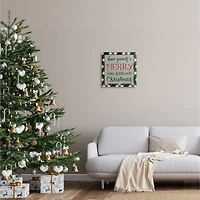 Stupell Industries Merry Little Christmas Plaid Holiday Canvas Wall Art