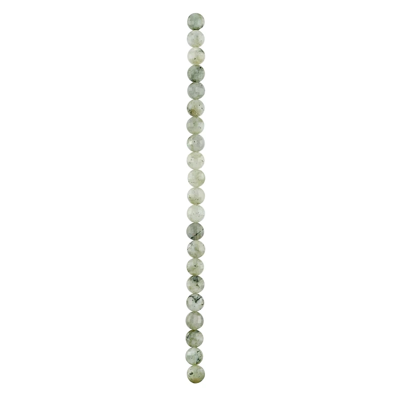 Gray Labradorite Faceted Coin Beads, 8mm by Bead Landing™