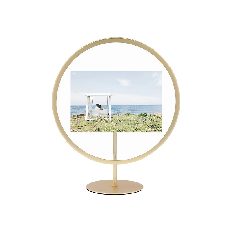 Umbra Matte Brass Infinity Round 4" X 6" Picture Frame