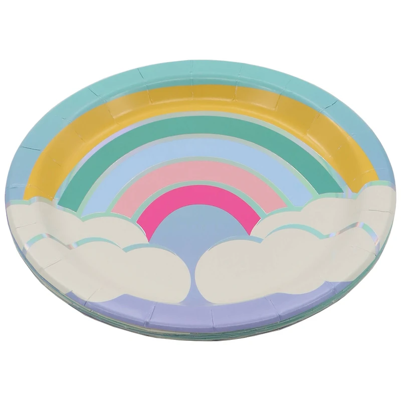 7" Iridescent Rainbow Snack Plates, 8ct. by Celebrate It™