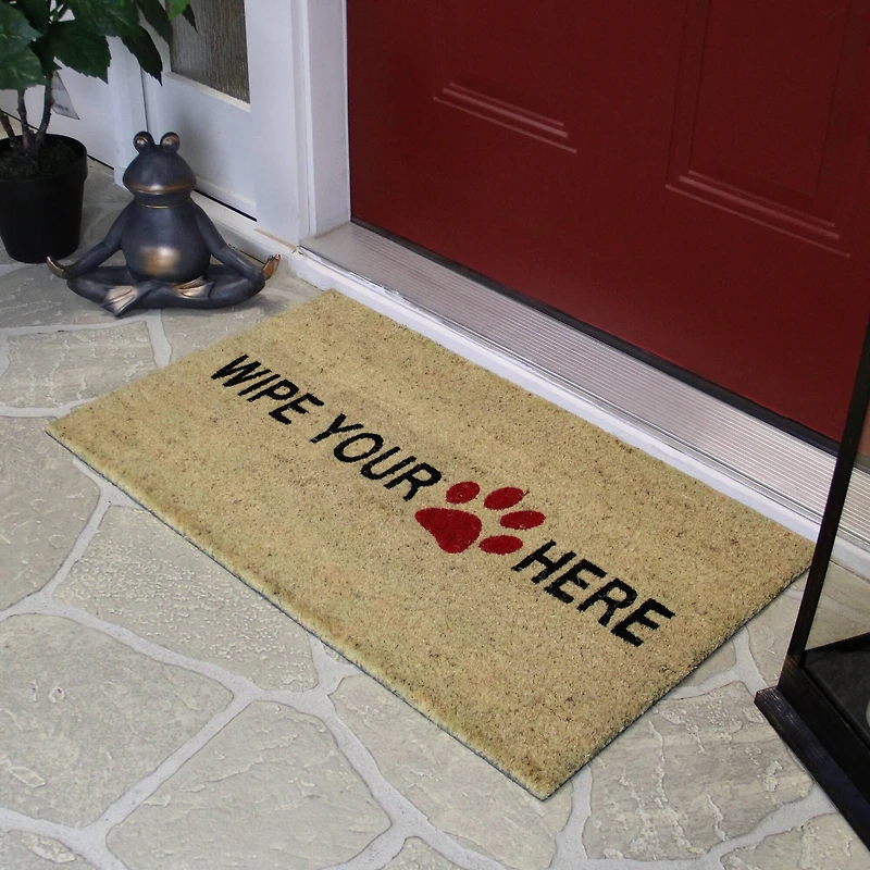 Paw Print Wipe Your Paw Here Doormat