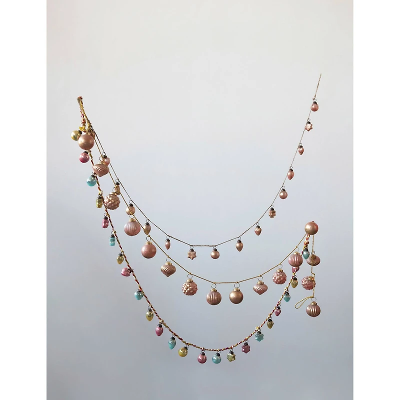Hello Honey® 6ft. Pink & Gold Marbled Mercury Glass Ornament Garland