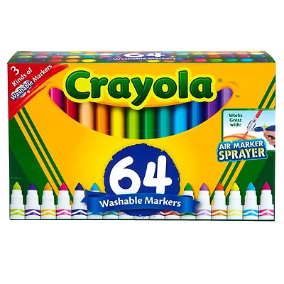 Crayola® Washable 64 Color Broad Line Markers