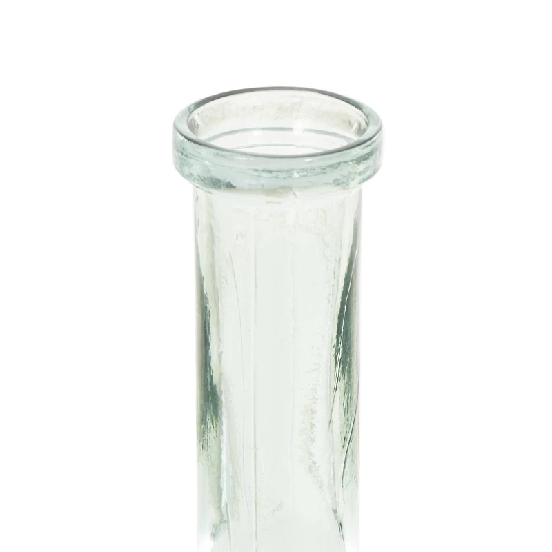 Teal Recycled Glass Handmade Tall Ombre Floor Vase