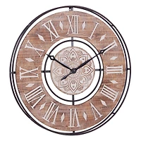 Brown Farmhouse Wood Wall Clock, 34" x 34"