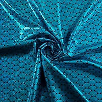 Cosplay by Yaya Han Metallic Turquoise Holographic Mermaid Scales All Way Stretch Jersey Fabric