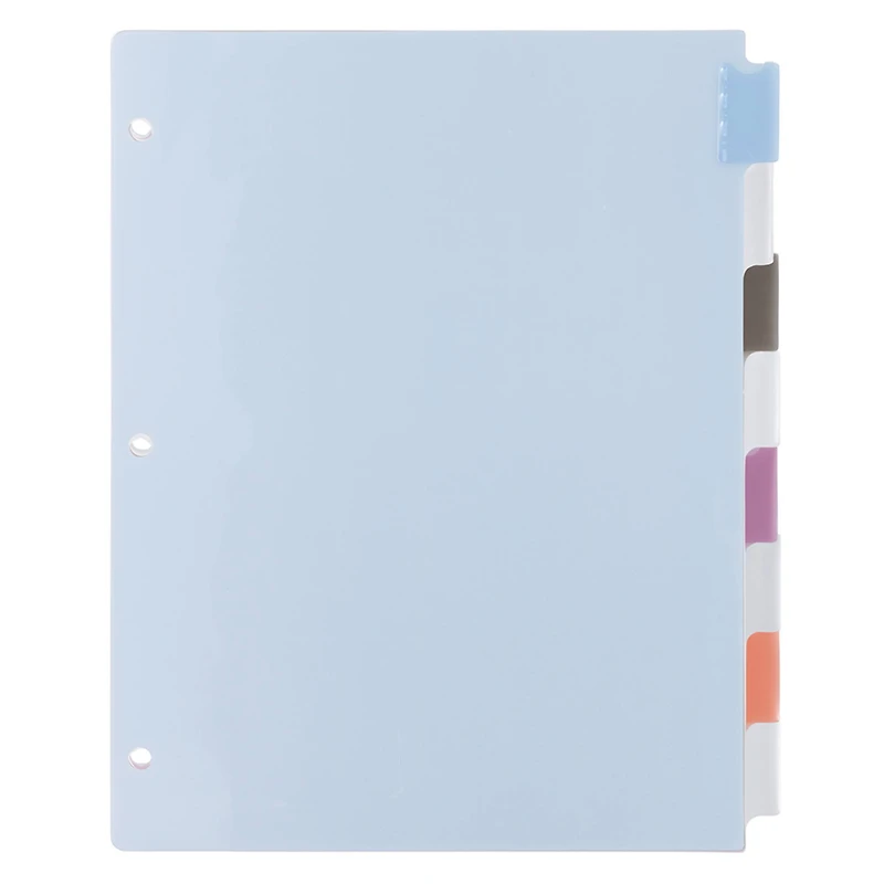 JAM Paper 8.5" x 11" 8-Tab Plastic Index Tab Dividers, 6 Pack