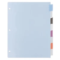 JAM Paper 8.5" x 11" 8-Tab Plastic Index Tab Dividers, 6 Pack