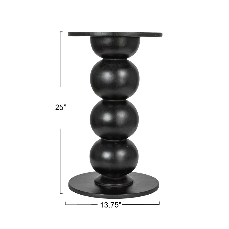Hello Honey® 25" Round Black Mango Wood Over-Sized Bubble End Table