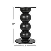 Hello Honey® 25" Round Black Mango Wood Over-Sized Bubble End Table