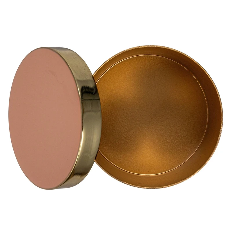 Hello Honey® 3" Pink & Gold Enameled Metal Box with Shiny Interior