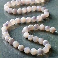 12 Pack: Light Gray Mother of Pearl Round Beads, 4mm by Bead Landing™