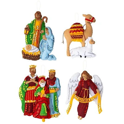 Bucilla® Silent Night Felt Ornaments Applique Kit Set, 4ct.