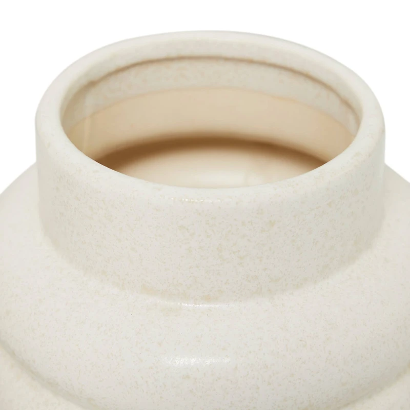 CosmoLiving by Cosmopolitan Ceramic Vase with Ring Ribbing Set of 2 16