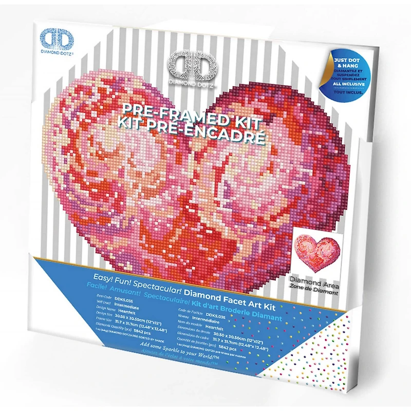 Diamond Dotz® Intermediate Heartfelt with Frame Diamond Painting Kit