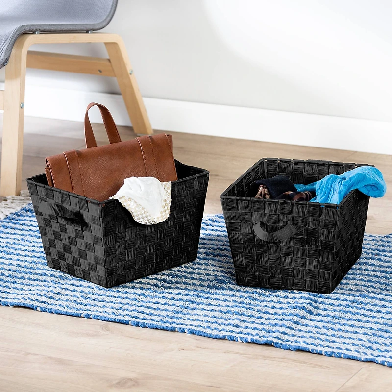 Honey Can Do Black Woven Bins, 2ct.