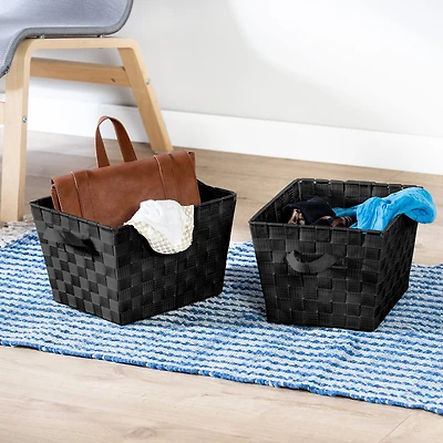 Honey Can Do Black Woven Bins, 2ct.